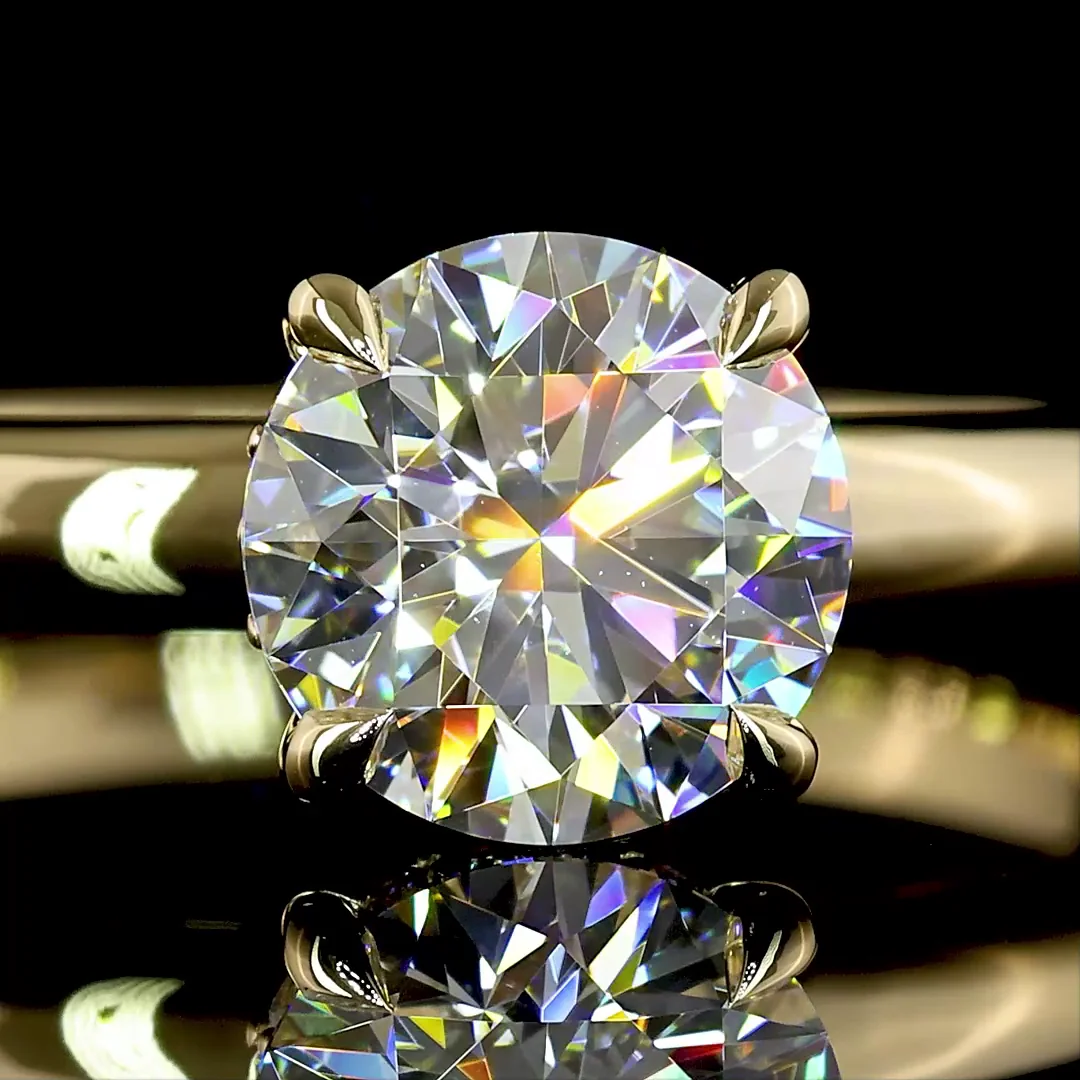 1.13 Cts 14k Yellow Gold Round Shape Hidden Halo Ring - Image 3