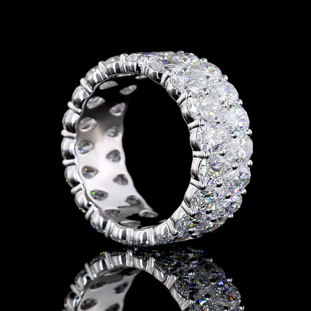 10.01 Cts 14k White Gold Pear Shape Eternity Band Eternity Band - Image 2