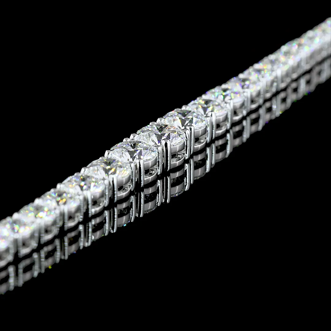 10.21 Cts 14k White Gold Round Shape Riviera Necklace - Image 2