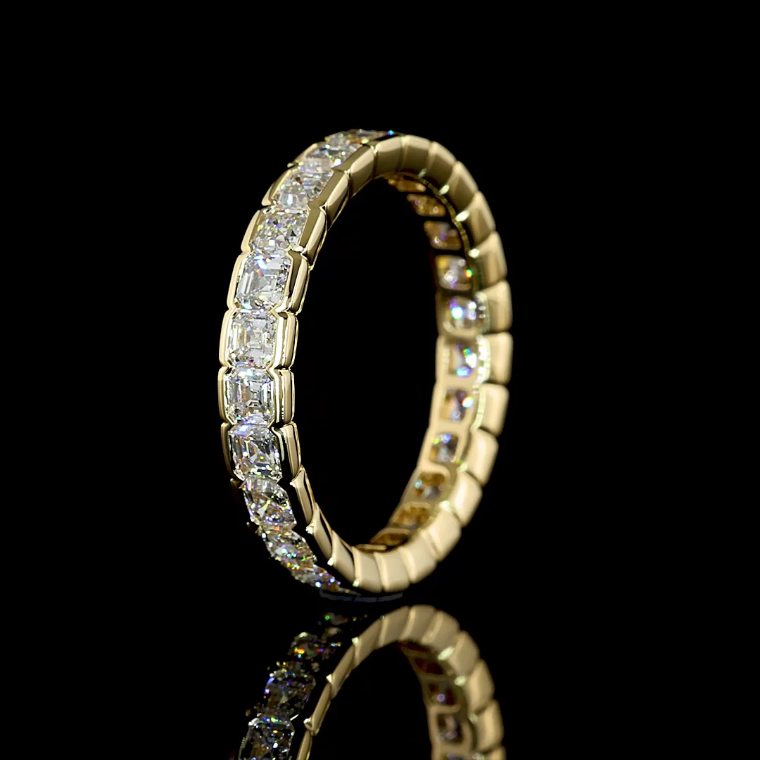 2.07 Cts 14k Yellow Gold Asscher Shape Eternity Band Eternity Band - Image 4