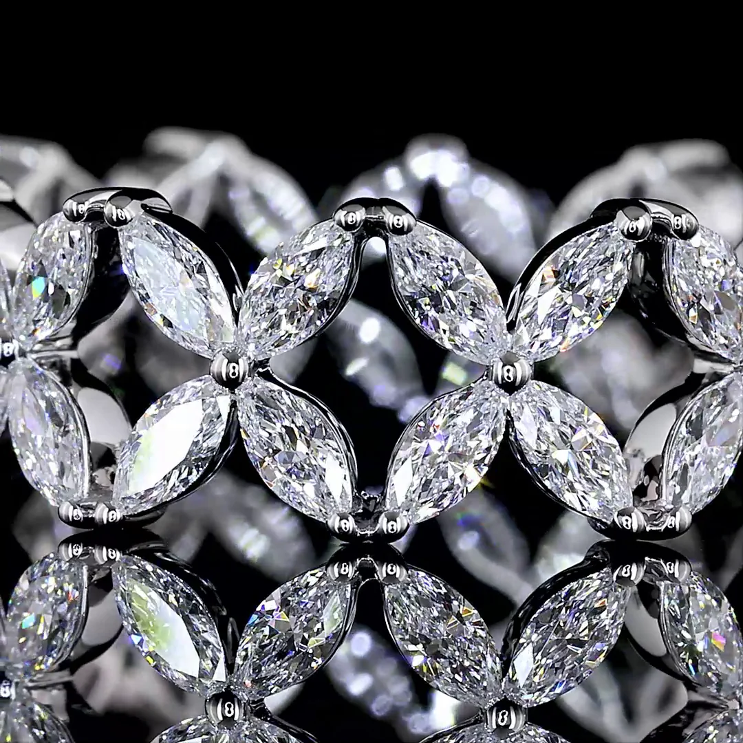 1.34 Cts 18k White Gold Marquise Shape Eternity Band Eternity Band - Image 3