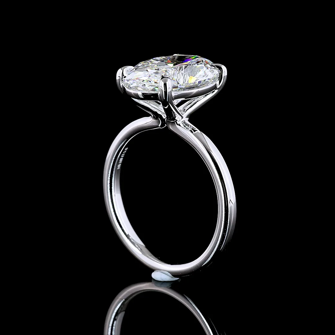 5.01 Cts 14k White Gold Oval Shape Solitaire Ring - Image 2