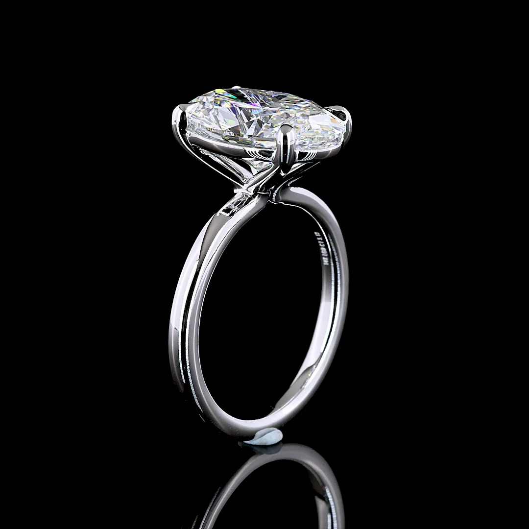 5.01 Cts 14k White Gold Oval Shape Solitaire Ring - Image 4