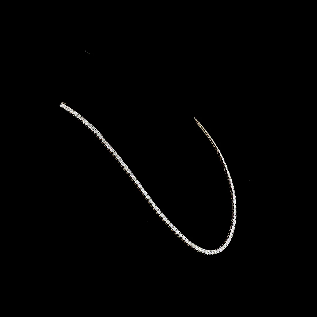 14.16 Cts 14k Yellow Gold Round Shape Tennis Necklace - Image 3