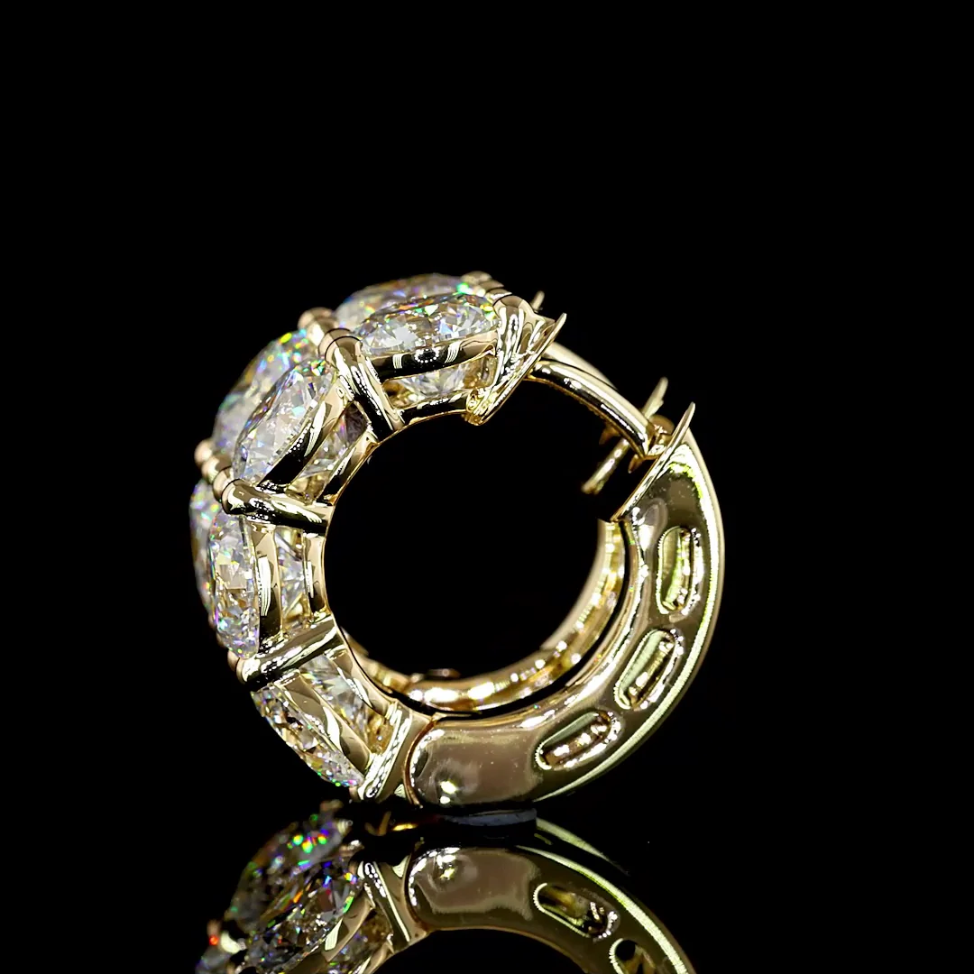 4.98 Cts 14k Yellow Gold Round Shape Huggies Earring - Image 4