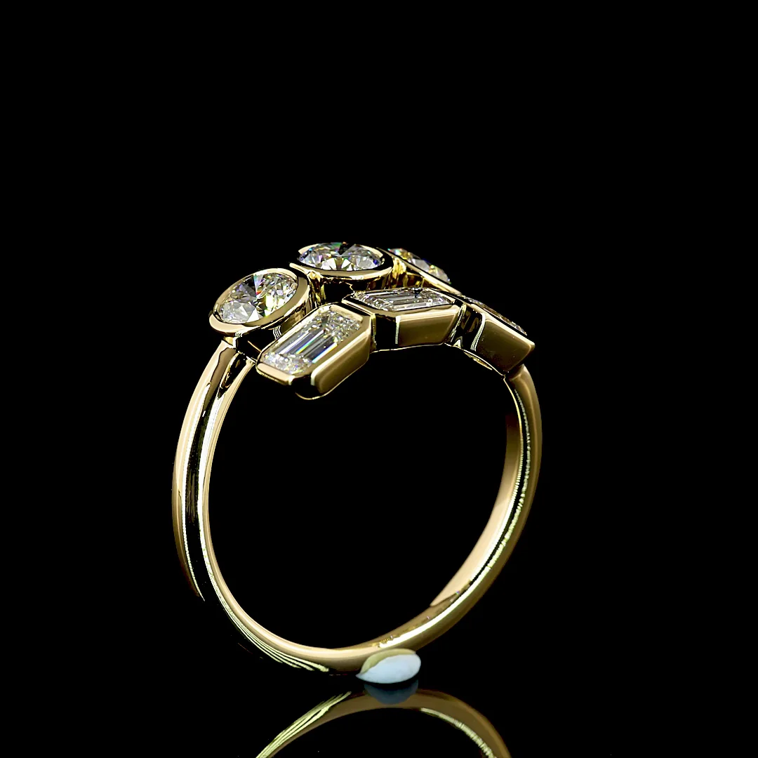 1.78 Cts 14k Yellow Gold Mix Shape Special Eternity Band - Image 4