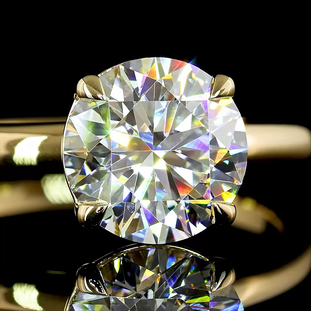 2.03 Cts 14k Yellow Gold Round Shape Solitaire Ring - Image 3