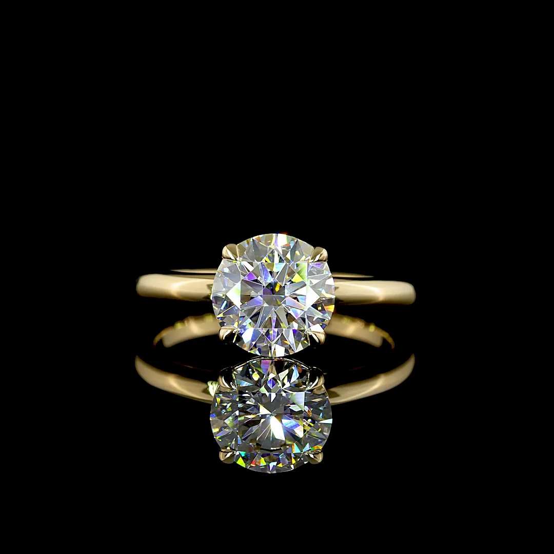 2.03 Cts 14k Yellow Gold Round Shape Solitaire Ring - Video