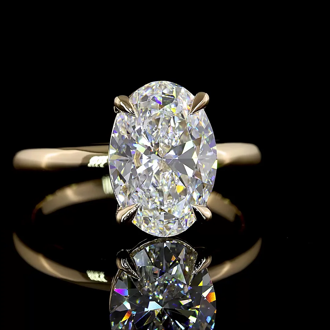 5.16 Cts 14k Yellow Gold Oval Shape Solitaire Ring - Image 3