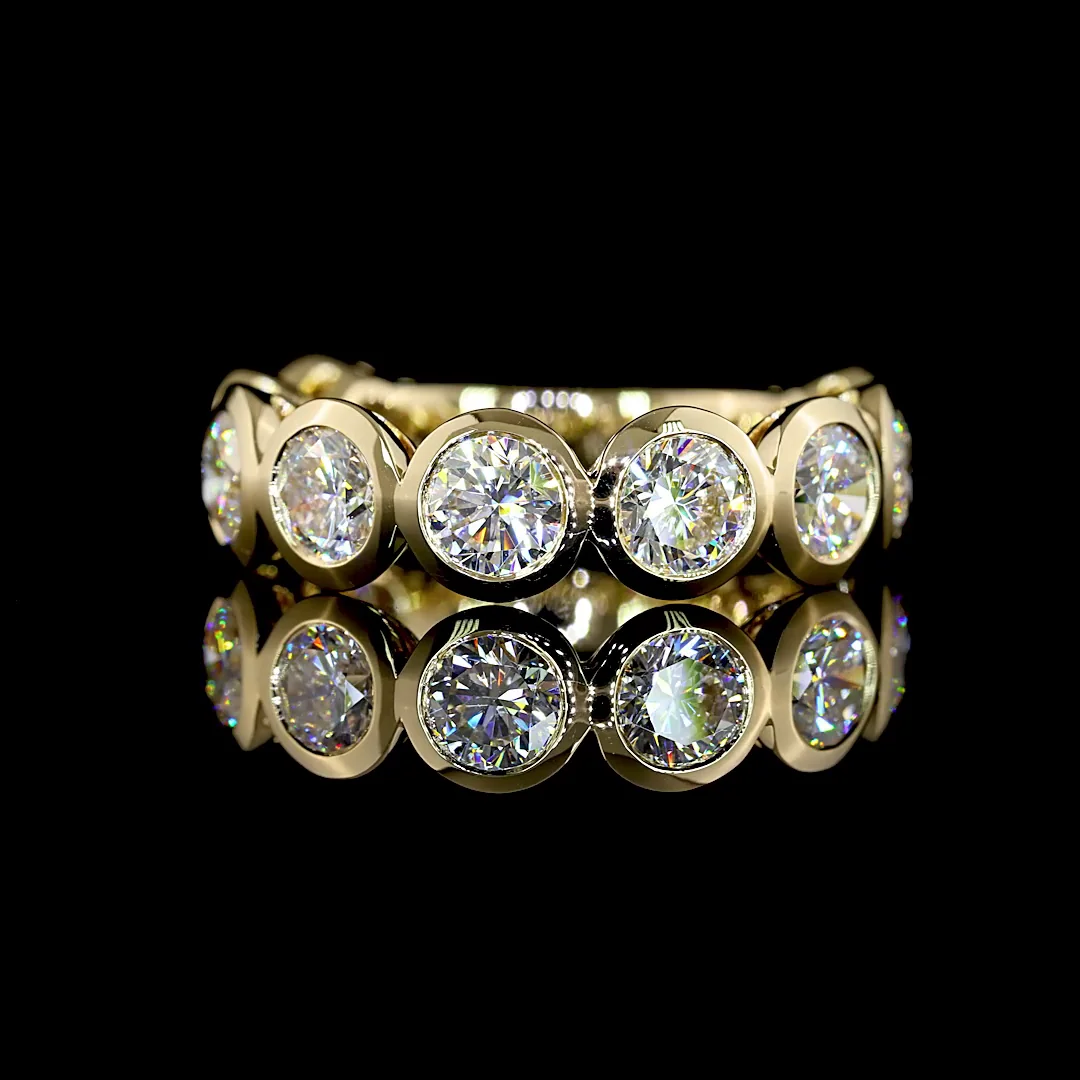 4.02 Cts 14k Yellow Gold Round Shape 3/4 Band Eternity Band - Video