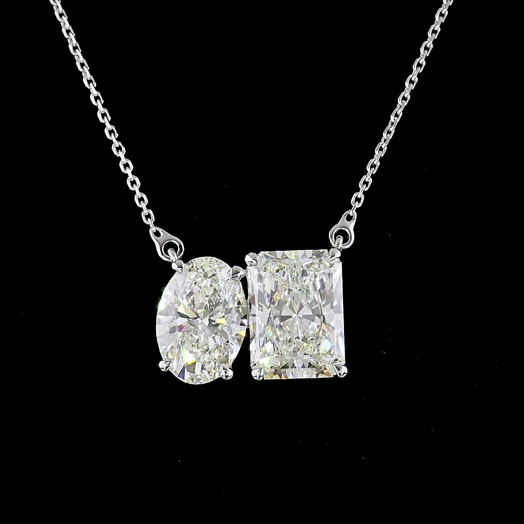 4.82 Cts 14k White Gold Mix Shape Pendant Pendant - Image 3