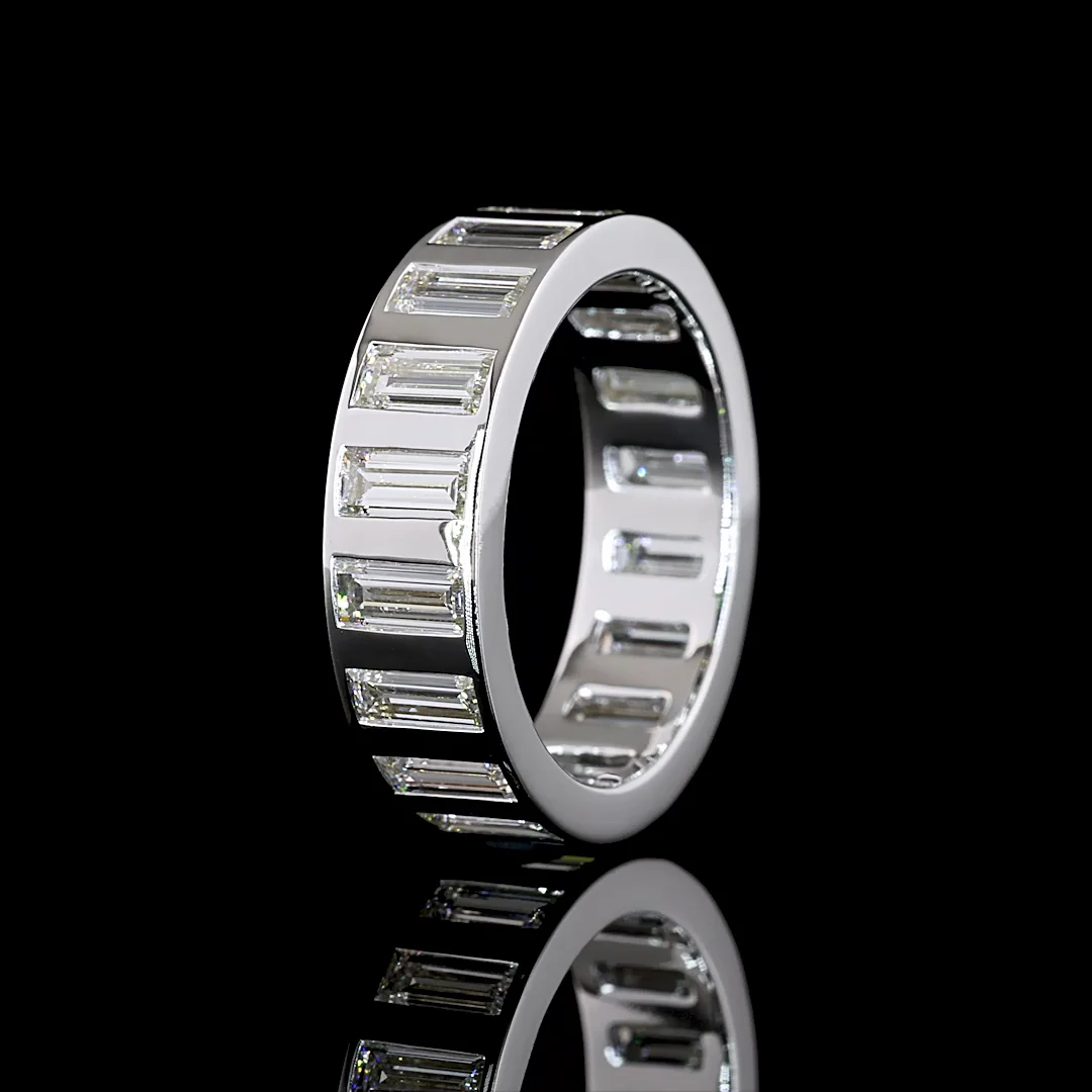 4.24 Cts 14k White Gold Baguette Shape Eternity Band Eternity Band - Image 4