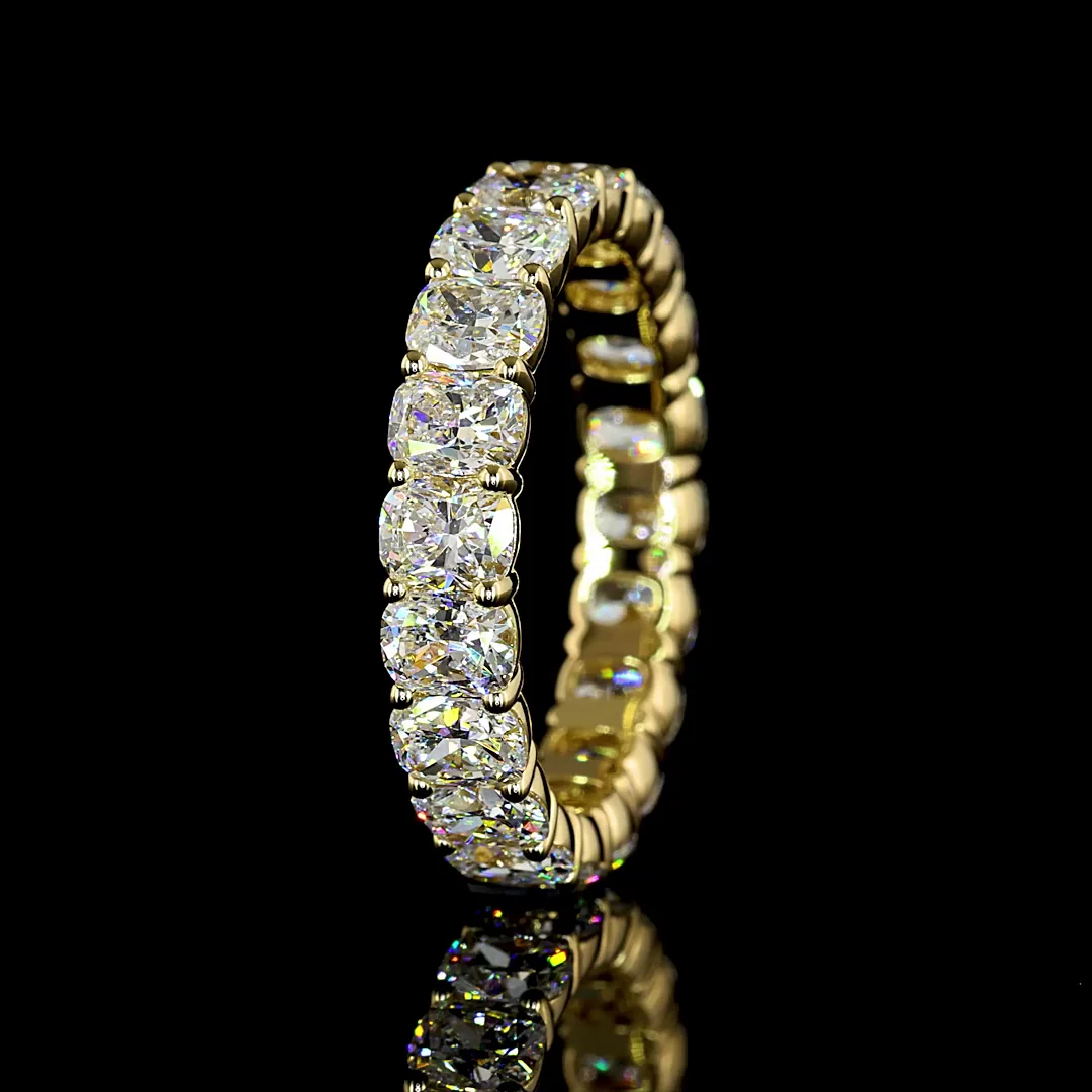 4.36 Cts 14k Yellow Gold Cushion Brilliant Shape Eternity Band Eternity Band - Image 4