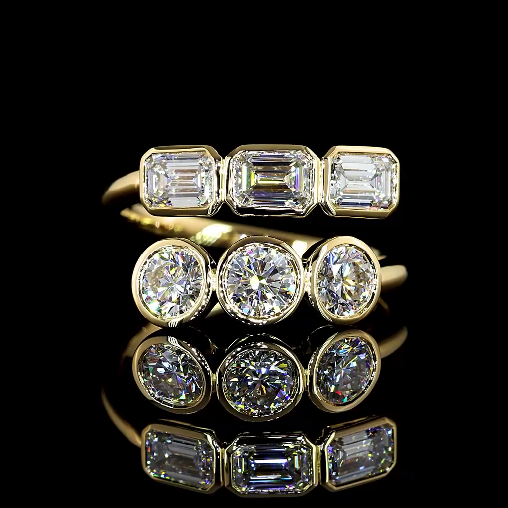 1.78 Cts 14k Yellow Gold Emerald Shape Special Eternity Band - Video