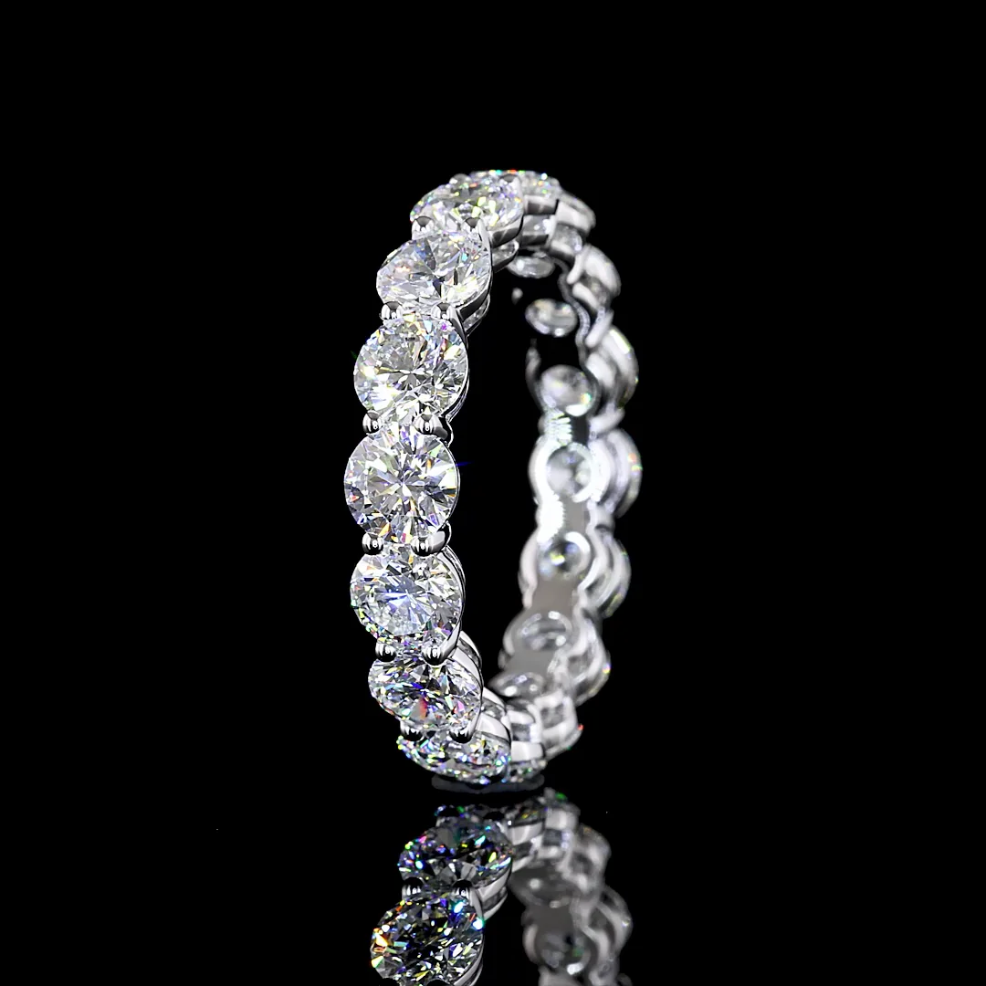 4.46 Cts 14k White Gold Round Shape Eternity Band Eternity Band - Image 4