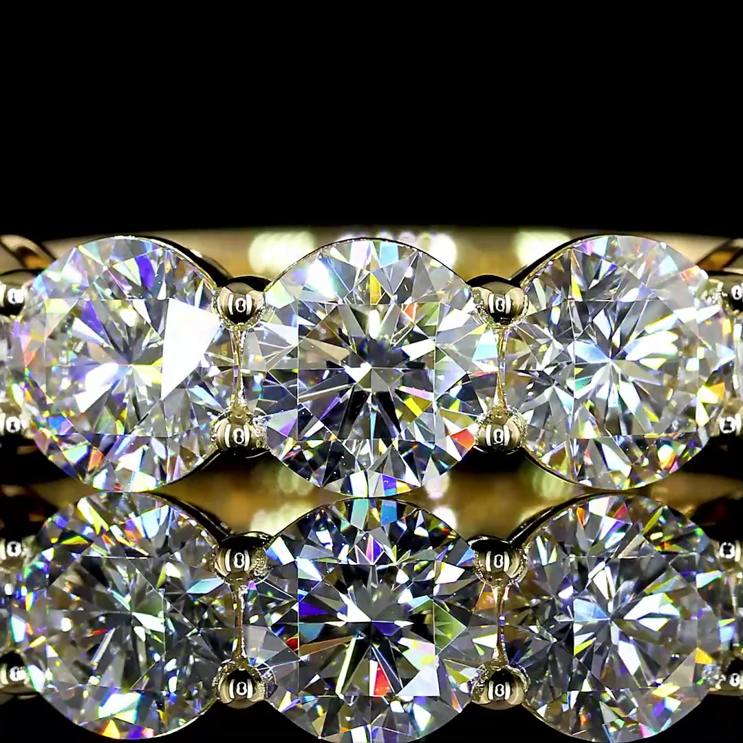 3.97 Cts 14k Yellow Gold Round Shape 3/4 Band Eternity Band - Image 3