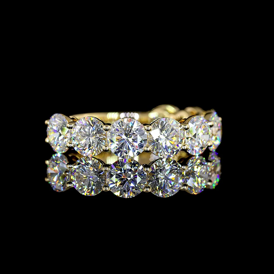 3.97 Cts 14k Yellow Gold Round Shape 3/4 Band Eternity Band - Video