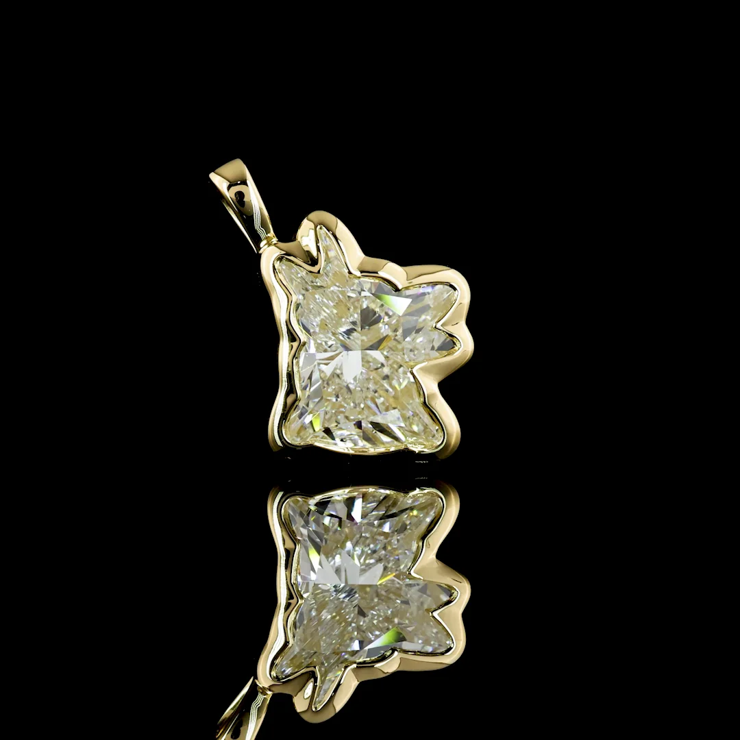 2.27 Cts 14k Yellow Gold F Bulldog Shape Symbol Pendant - Image 3