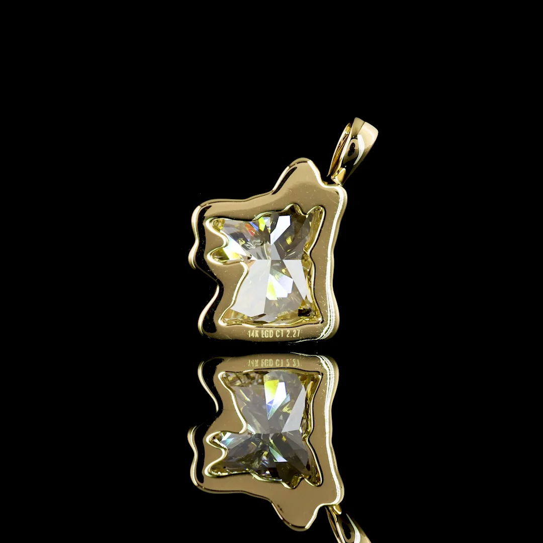2.27 Cts 14k Yellow Gold F Bulldog Shape Symbol Pendant - Image 4