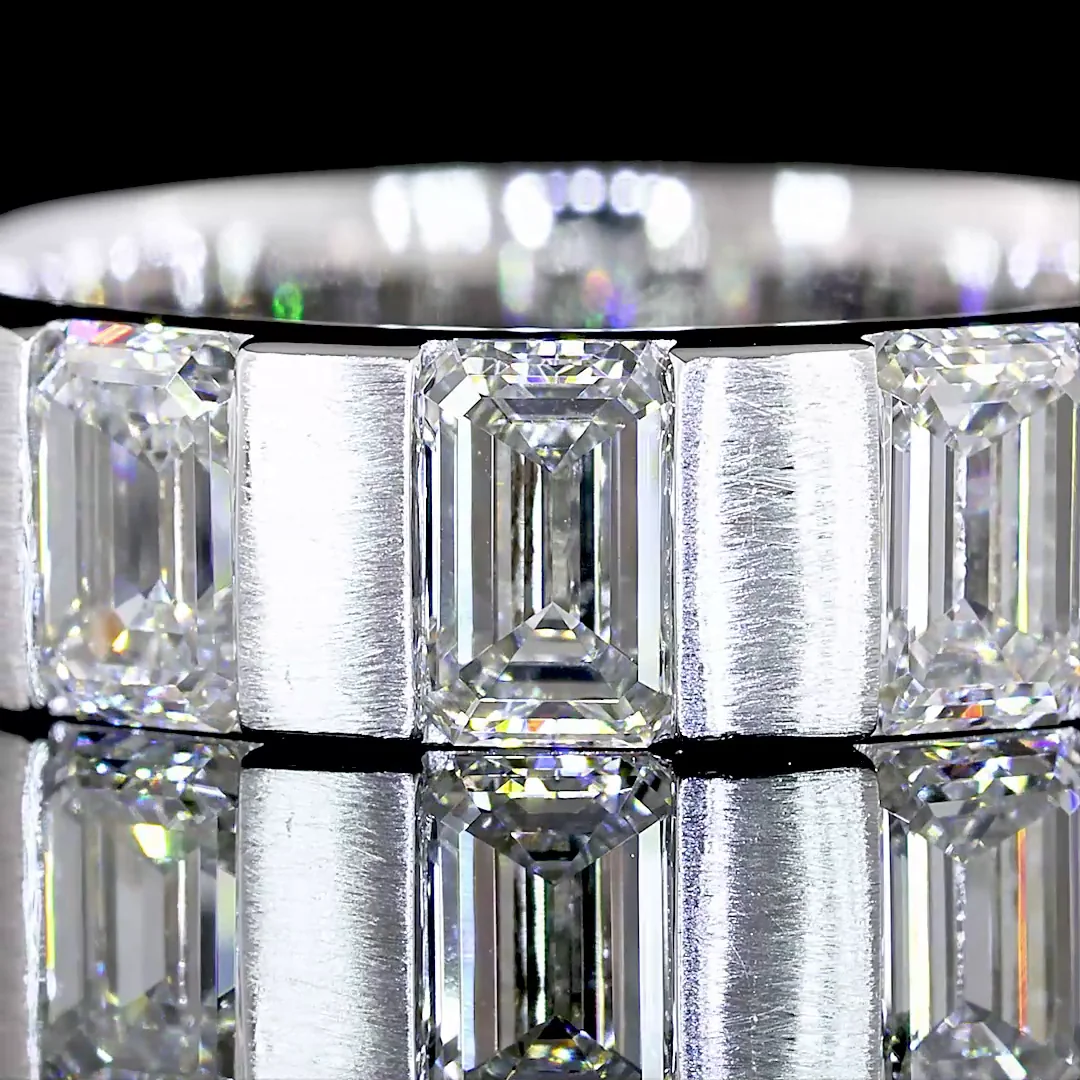 1.57 Cts 14k White Gold Emerald Shape Eternity Band Eternity Band - Image 3