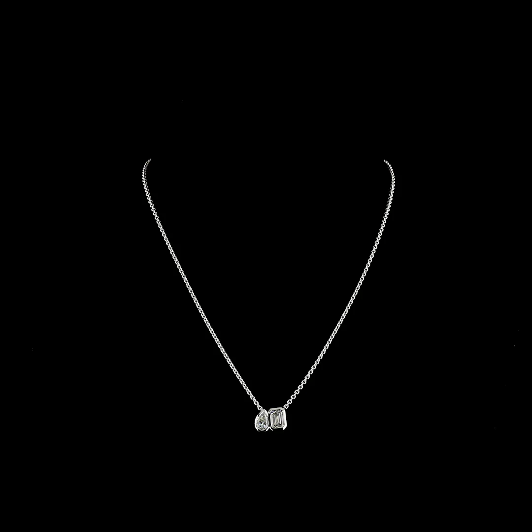 1.58 Cts 14k White Gold Mix Shape Pendant Pendant - Video