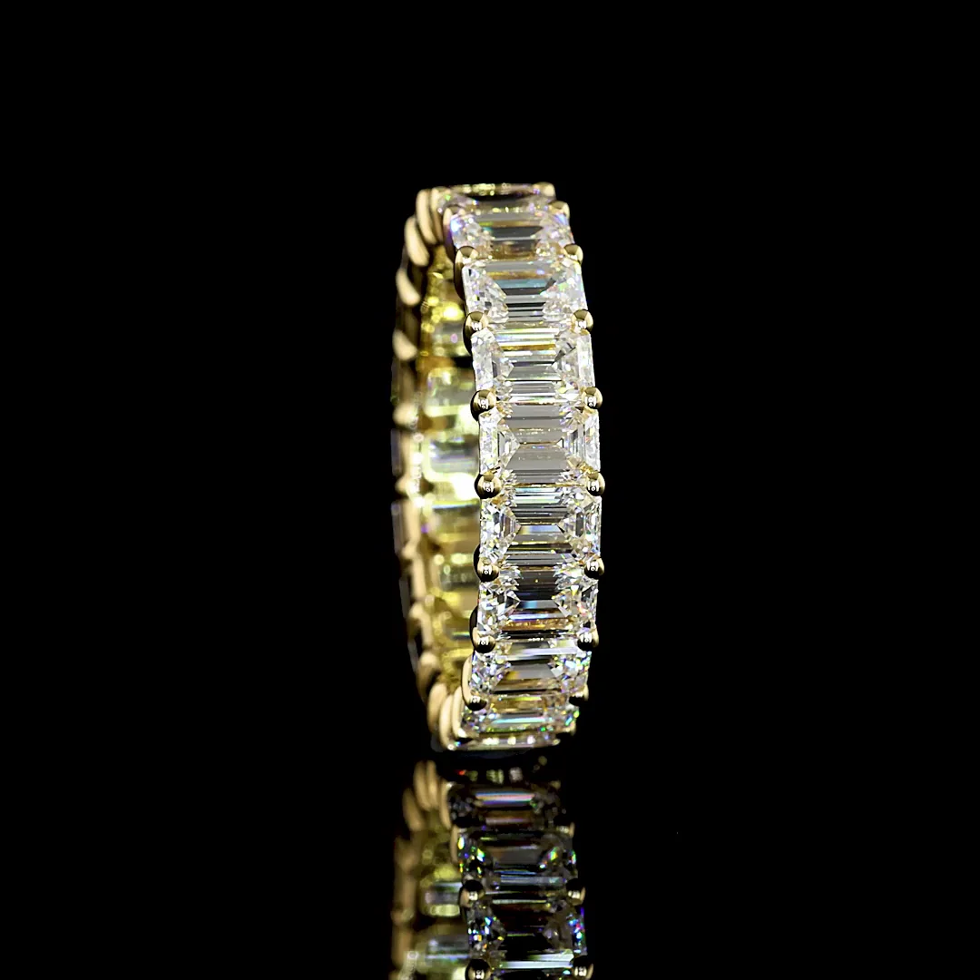 4.57 Cts 14k Yellow Gold Emerald Shape Eternity Band Eternity Band - Image 2