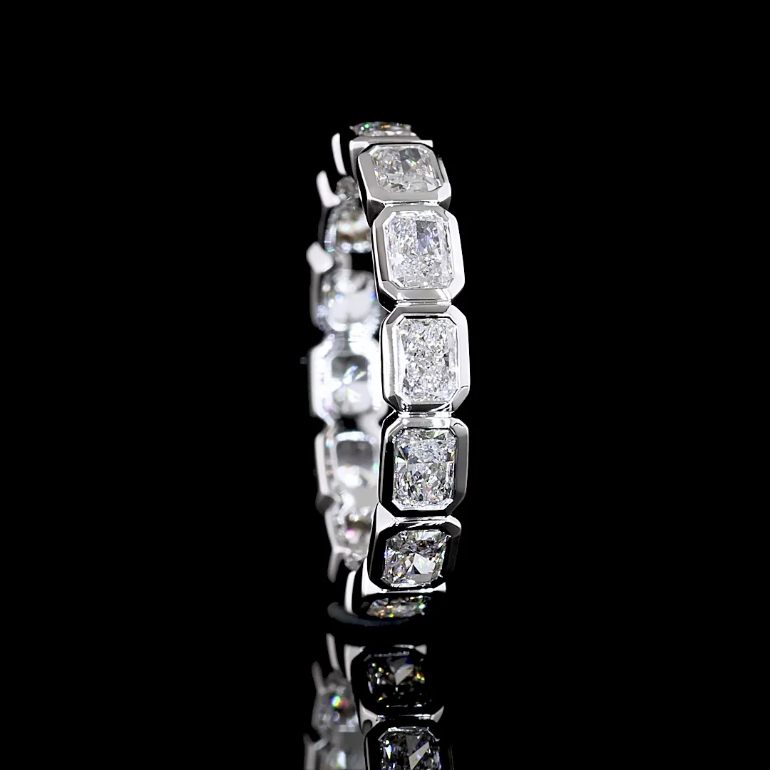 1.94 Cts 18k White Gold Radiant Shape Eternity Band Eternity Band - Image 2