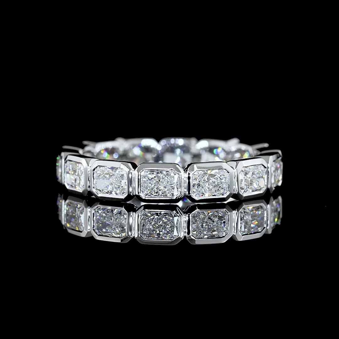 1.94 Cts 18k White Gold Radiant Shape Eternity Band Eternity Band - Video