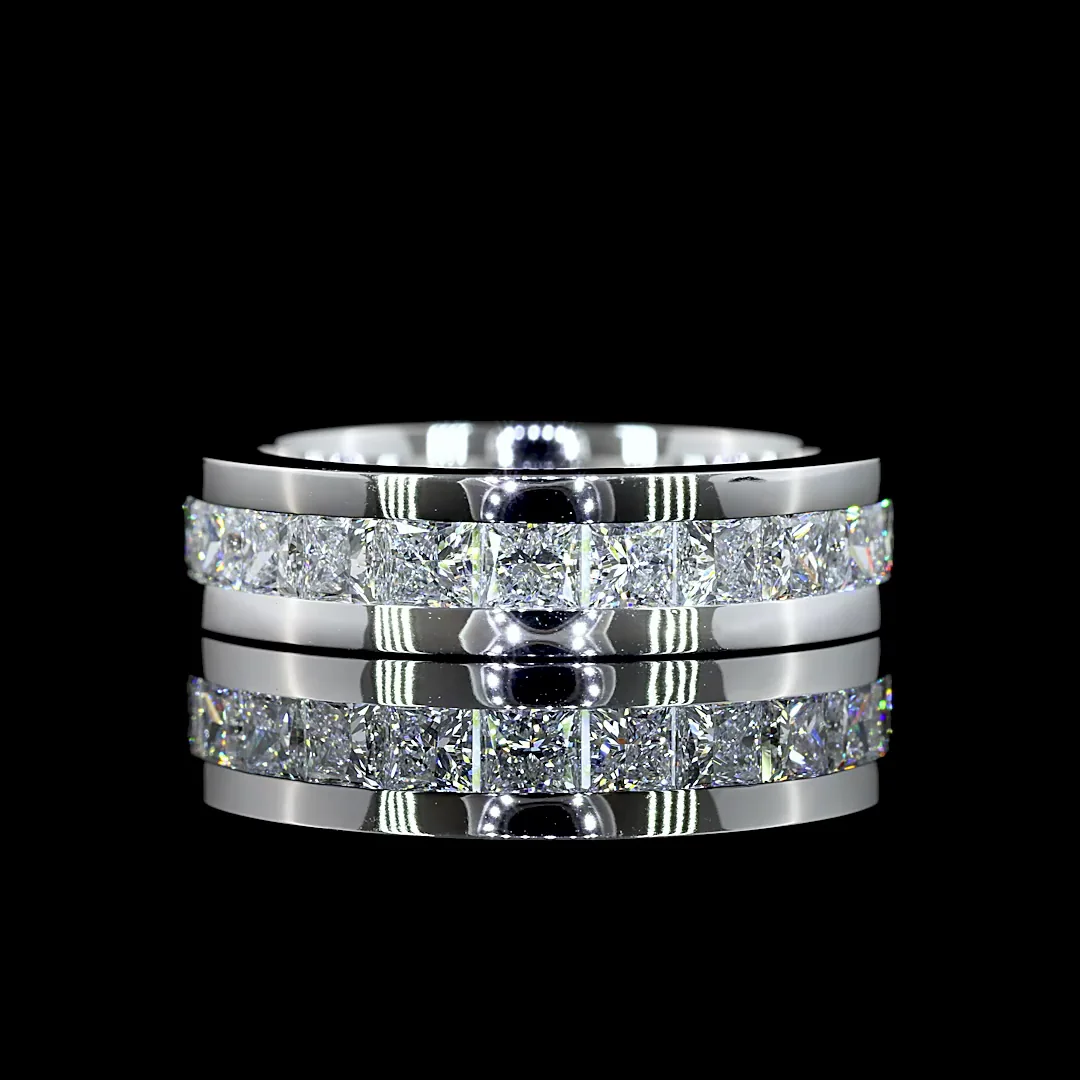 4.36 Cts 14k White Gold Princess Shape Eternity Band Eternity Band - Video