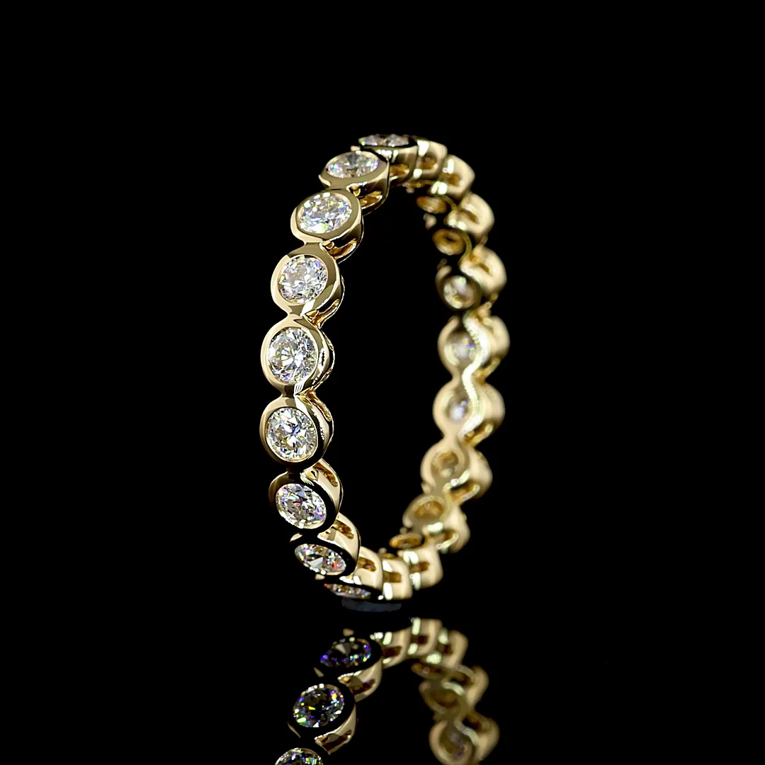 0.89 Cts 14k Yellow Gold Round Shape Eternity Band Eternity Band - Image 4