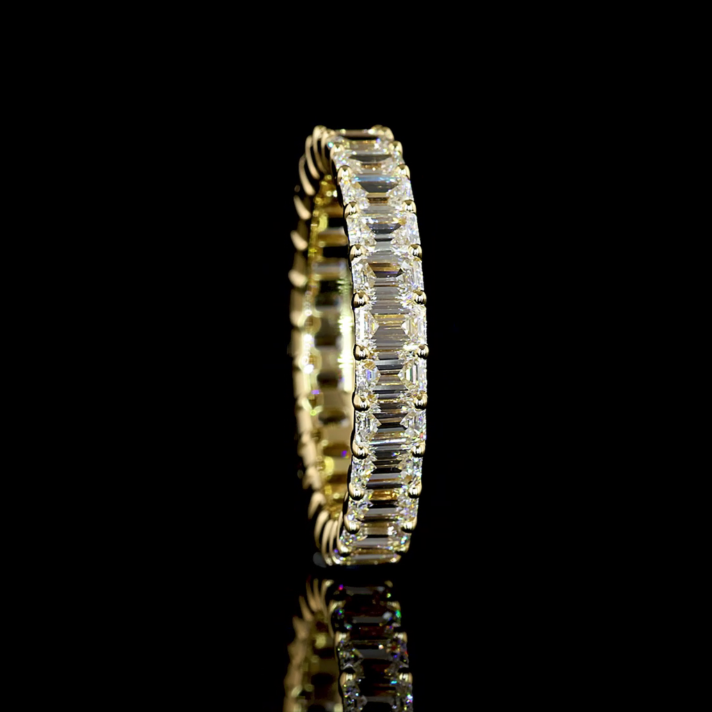 3.23 Cts 14k Yellow Gold Emerald Shape Eternity Band Eternity Band - Image 2