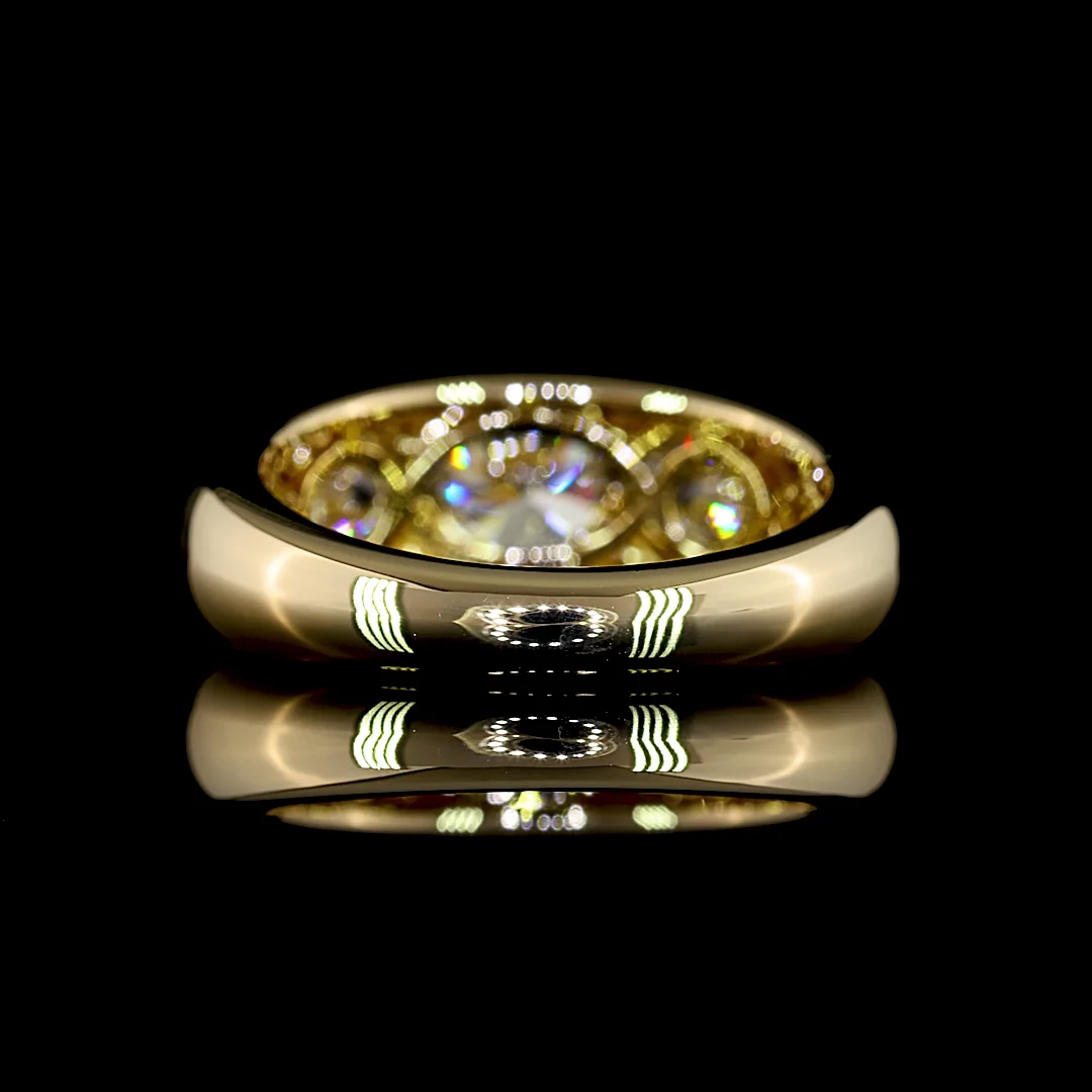2.07 Cts 14k Yellow Gold Round Shape 3 Stones Ring - Image 4