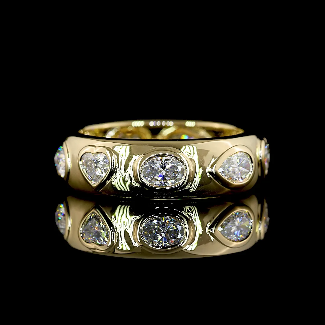 1.64 Cts 14k Yellow Gold Mix Shape Eternity Band Eternity Band - Video