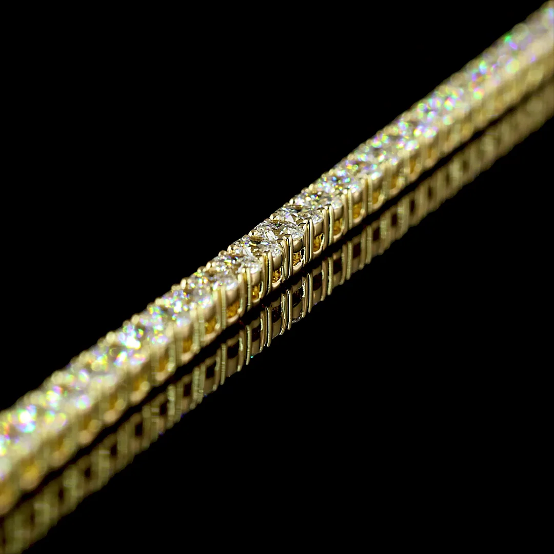 8.13 Cts 14k Yellow Gold Round Shape Tennis Necklace - Image 4