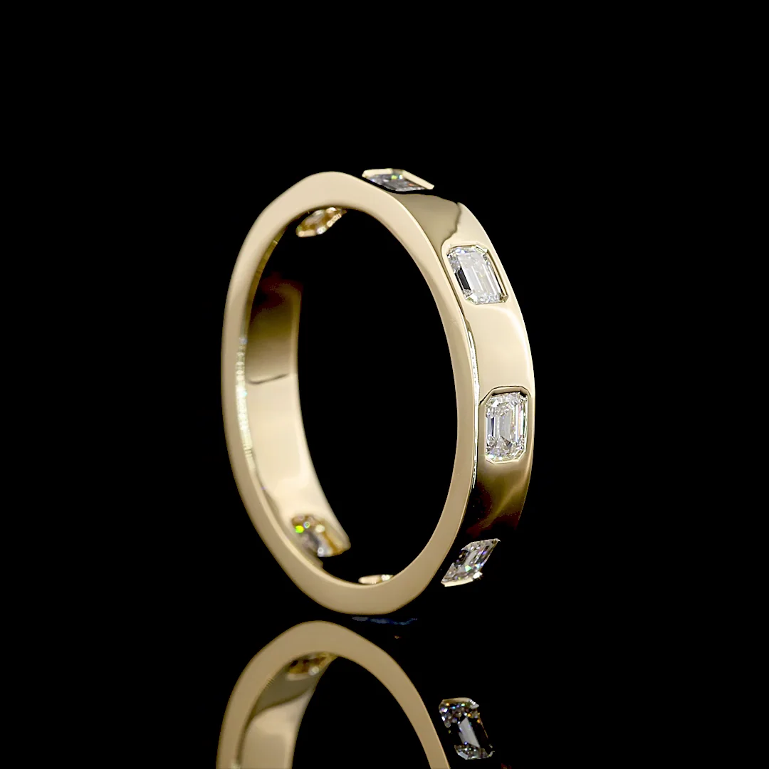 0.5 Cts 14k Yellow Gold Emerald Shape Eternity Band Eternity Band - Image 2