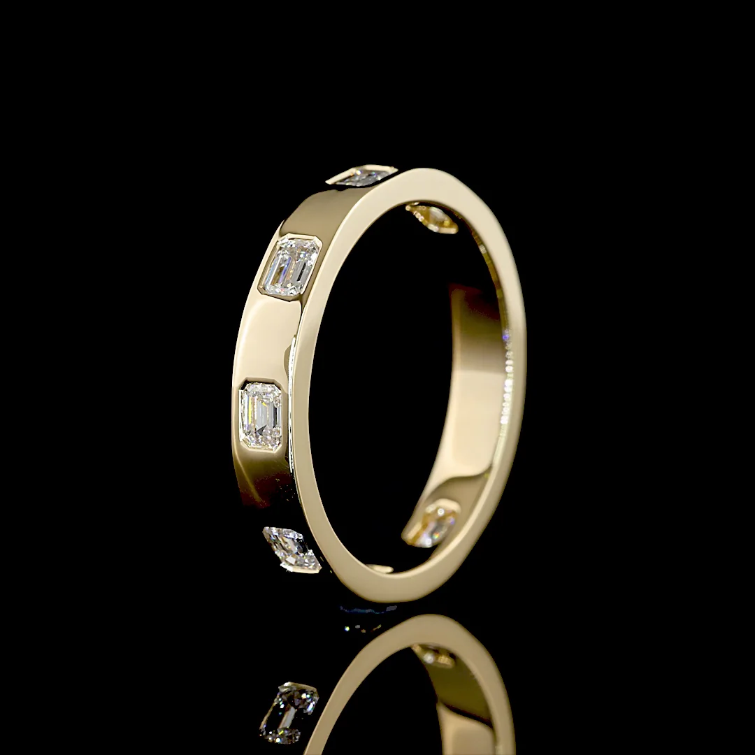 0.5 Cts 14k Yellow Gold Emerald Shape Eternity Band Eternity Band - Image 4