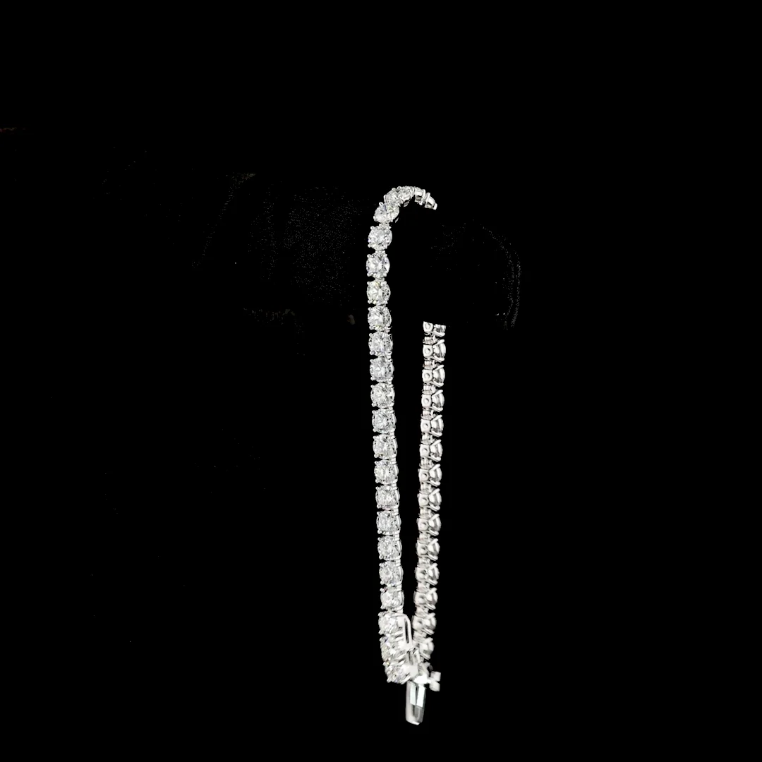 8.93 Cts 14k White Gold Round Shape Tennis Bracelet - Image 3