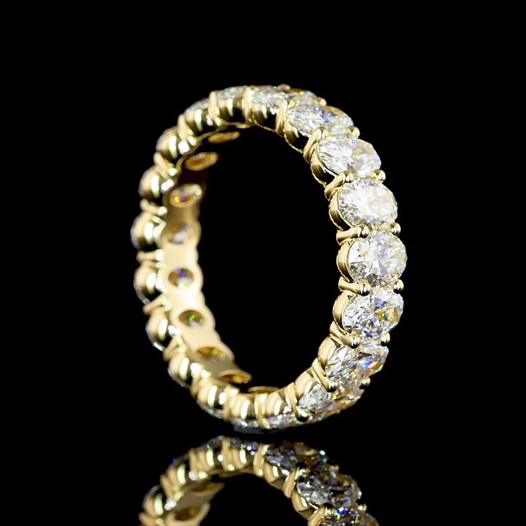4.22 Cts 14k Yellow Gold Oval Shape Eternity Band Eternity Band - Image 2