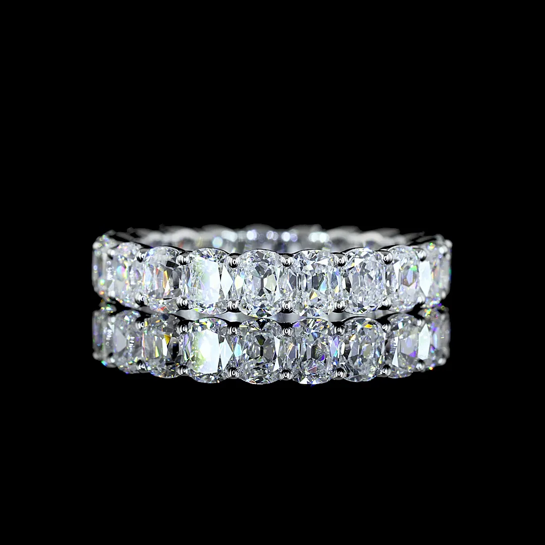 3.58 Cts 14k White Gold Antique Cushion Shape Eternity Band Eternity Band - Video