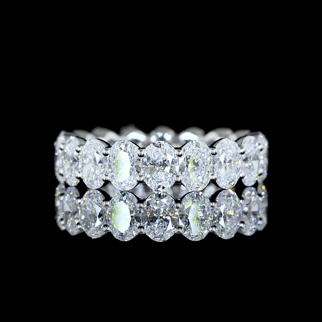 4.1 Cts 14k White Gold Oval Shape Eternity Band Eternity Band - Video