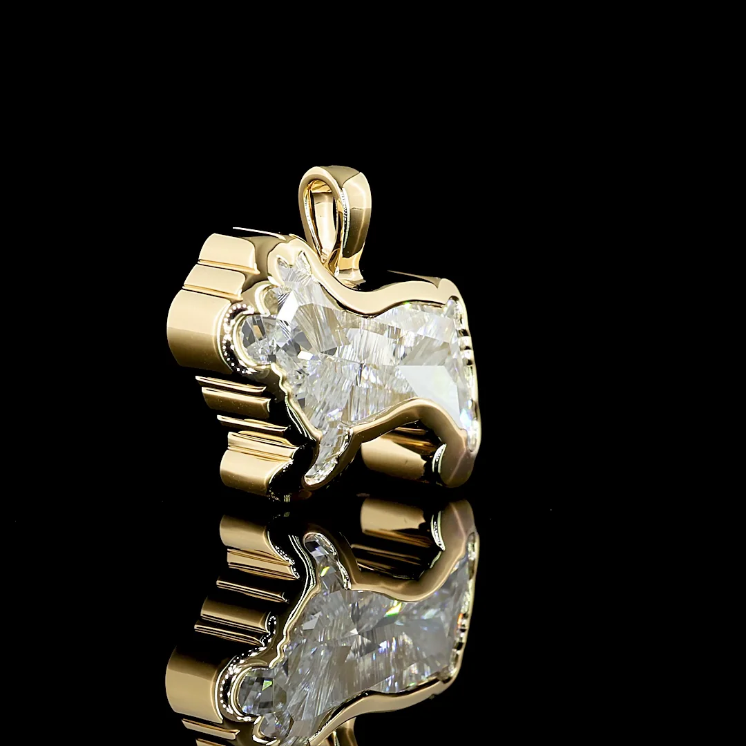 2.75 Cts 14k Yellow Gold Shape Symbol Pendant - Video