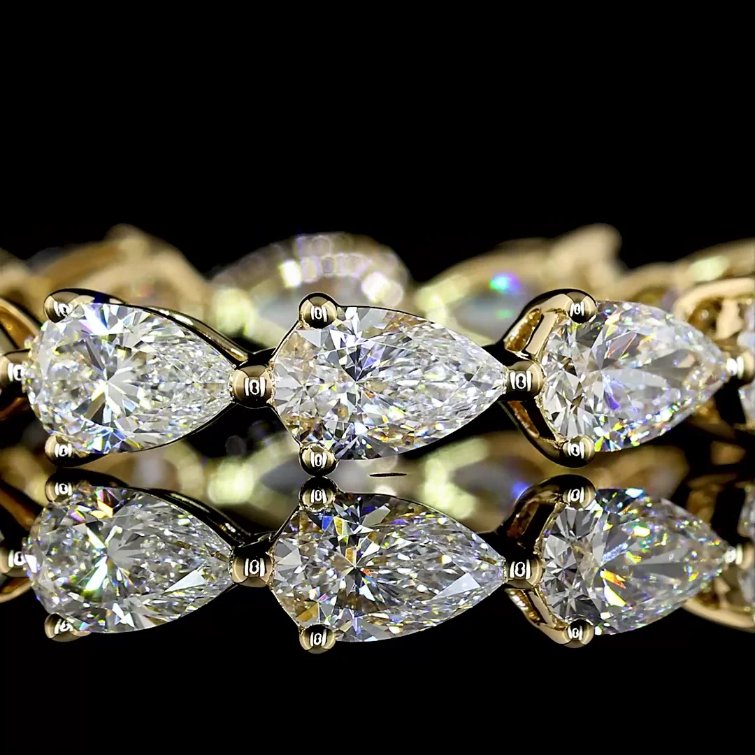 1.83 Cts 14k Yellow Gold Pear Shape Eternity Band Eternity Band - Image 3