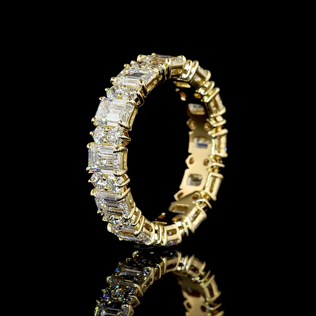 4.1 Cts 14k Yellow Gold Mix Shape Eternity Band Eternity Band - Image 4