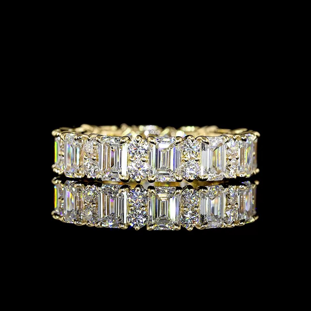 4.1 Cts 14k Yellow Gold Mix Shape Eternity Band Eternity Band - Video
