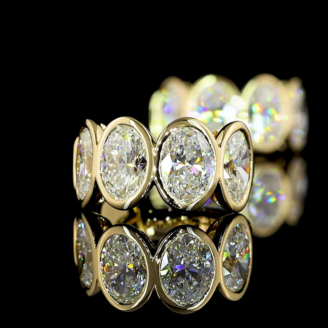 5.02 Cts 14k Yellow Gold Oval Shape Huggies Earring - Image 4