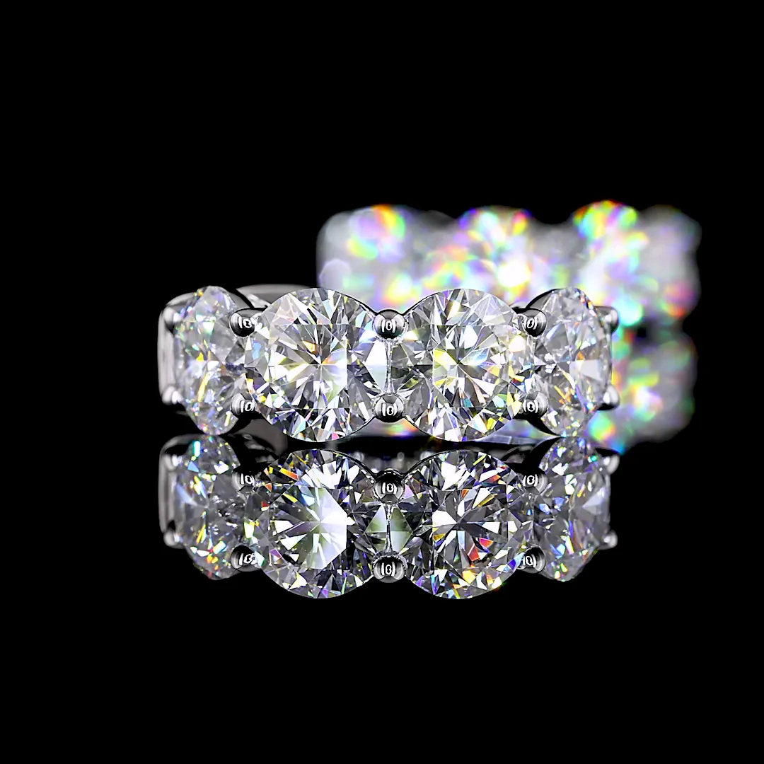 5.07 Cts 14k White Gold Round Shape Huggies Earring - Image 4