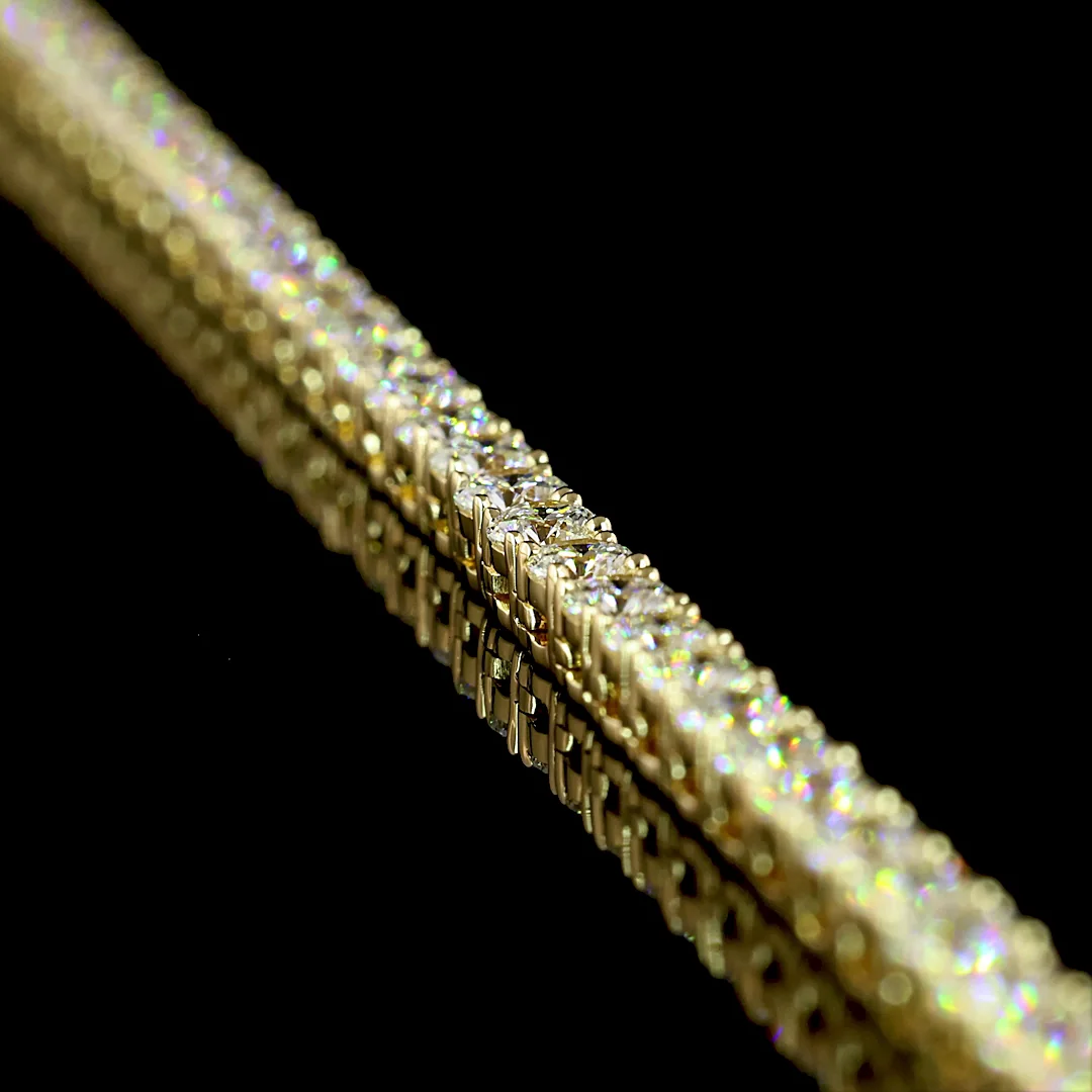 10.04 Cts 14k Yellow Gold Round Shape Tennis Necklace - Image 2