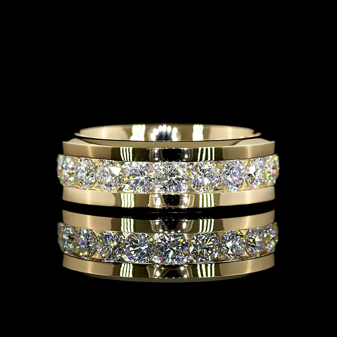 2.78 Cts 14k Yellow Gold Round Shape Eternity Band Eternity Band - Video