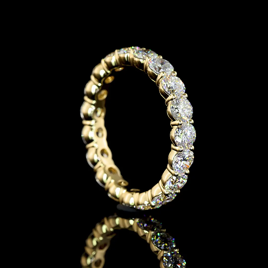 2.92 Cts 14k Yellow Gold Round Shape Eternity Band Eternity Band - Image 2