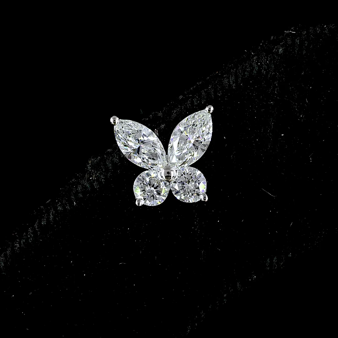 1.17 Cts 14k White Gold Mix Shape Studs Earring - Image 3